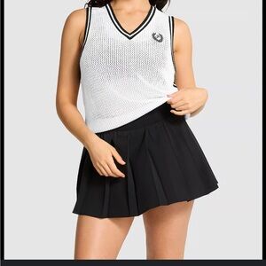 Pink Brand White and Black Varsity Sleeveless vest- mesh